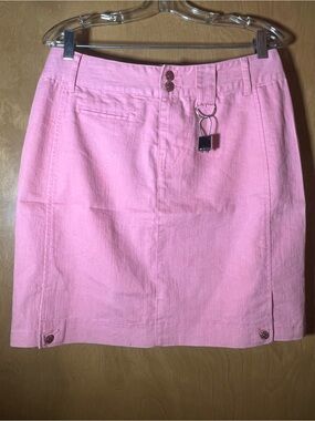 Halston Jeans pink denim skirt, vintage, NWOT